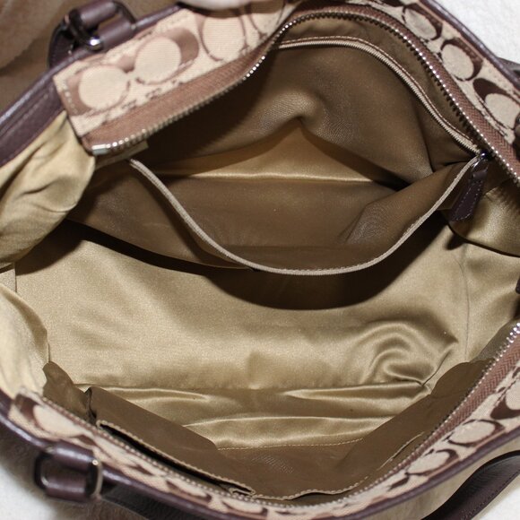 Coach PARK Signature CARRIE F23297 💎Tote/Shoulder Bag 💎Khaki/Brown - Picture 2 of 7